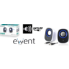 Тонколонки Ewent EW3513, USB, 2.0, 2.5W x 2, Бял