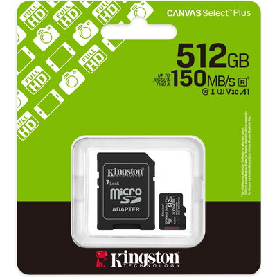 Карта памет Kingston Canvas Select Plus, microSDXC 512GB