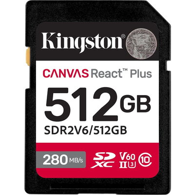 Карта памет Kingston Canvas React Plus V60 UHS-II 512GB