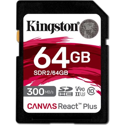 Карта памет Kingston Canvas React SDXC 64GB, UHS-II