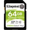 Карта памет Kingston Canvas Select Plus SD 64GB, Class 10 UHS-I