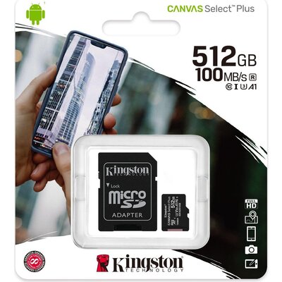 Карта памет Kingston Canvas Select Plus microSDXC 512GB, Class 10 UHS-I