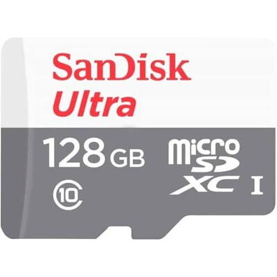 Карта памет SANDISK Ultra microSDXC UHS-I, 128GB, Class 10, 100Mb/s, Адаптер