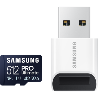 Карта памет Samsung PRO Ultimate, microSDXC, UHS-I, 512GB, Адаптер, USB четец