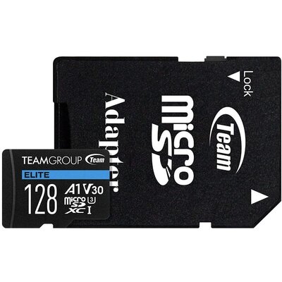 Карта памет Team Group A1 microSDXC 128GB, UHS-I Class 3, V30 + SD Адаптер