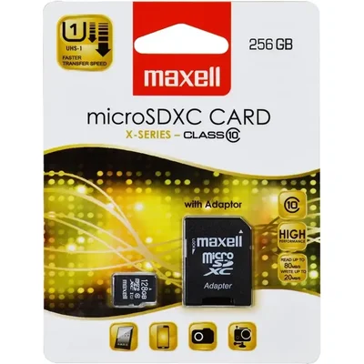 Карта памет Maxell micro SDXC, 256GB read up 80Mb/s, write up 20Mb/s