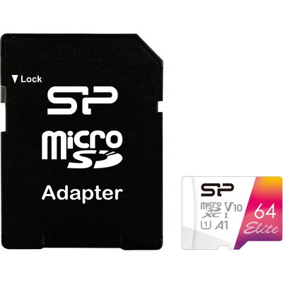 Карта памет Silicon Power Elite Colorful 64GB, microSDXC, Class 10, SD Adapter
