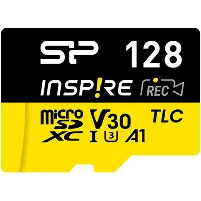 Карта памет Silicon Power microSDXC Inspire 128GB, Class 10, UHS-I U3, V30, A1, A2 с адаптер SD