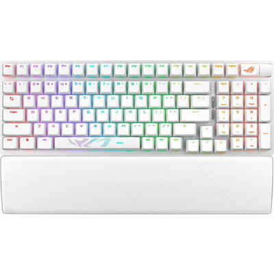 Геймърска безжична Клавиатура ASUS ROG Strix Scope II 96 - Moonlight White