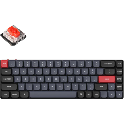 Геймърска Механична клавиатура Keychron K7 Pro QMK/VIA 65% Hot-Swappable Low Profile Gateron Red Switch RGB Backlight