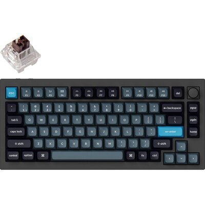 Геймърска Механична клавиатура Keychron Q1 Pro Black-Blue QMK TKL K Pro Brown Switch RGB LED PBT