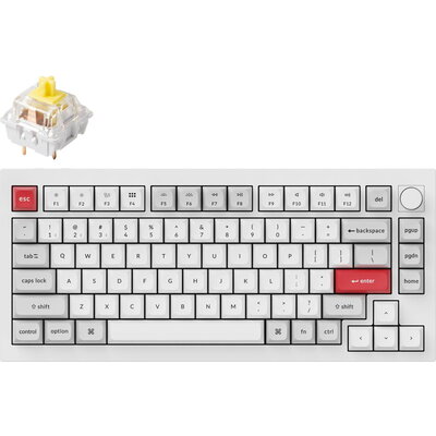 Геймърска Механична клавиатура Keychron Q1 Pro White-Grey QMK TKL K Pro Banana Switch RGB LED PBT