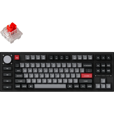 Геймърска Механична клавиатура Keychron Q3 Pro Carbon Black TKL K Pro Red Switch RGB LED PBT