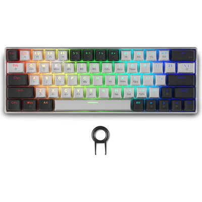 Геймърска безжична клавиатура Spartan Gear Pegasus 2 RGB White/Grey