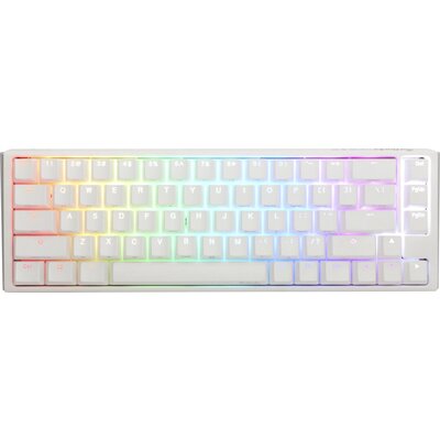 Геймърскa механична клавиатура Ducky One 3 Pure White SF 65%, Hotswap Cherry MX Black, RGB, PBT Keycaps