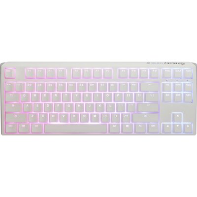 Геймърскa механична клавиатура Ducky One 3 Pure White TKL Hotswap Cherry MX Clear, RGB, PBT Keycaps