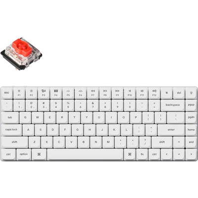 Геймърска механична клавиатура Keychron K3 Pro White QMK/VIA Gateron Low Profile Red Switch, White Backlight