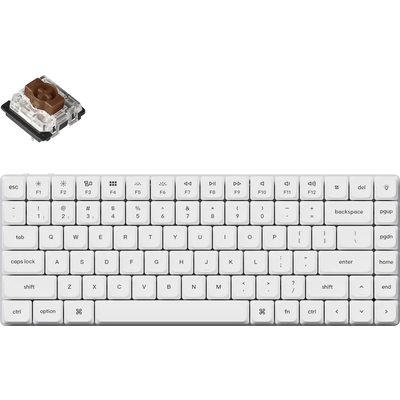 Геймърска механична клавиатура Keychron K3 Pro White QMK/VIA Gateron Low Profile Brown Switch, White Backlight