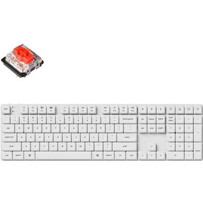 Геймърска механична клавиатура Keychron K5 Pro White QMK/VIA Full-Size Hot-Swappable Low-Profile Gateron Red Switches RGB Backli