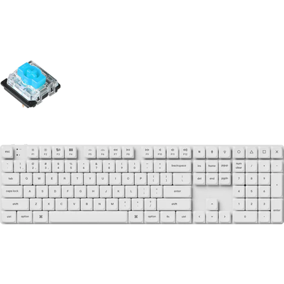 Геймърска механична клавиатура Keychron K5 Pro White QMK/VIA Full-Size Hot-Swappable Low-Profile Gateron Blue Switches RGB Backl