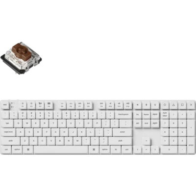 Геймърска механична клавиатура Keychron K5 Pro White QMK/VIA Full-Size Hot-Swappable Low-Profile Gateron Brown Switches RGB Back