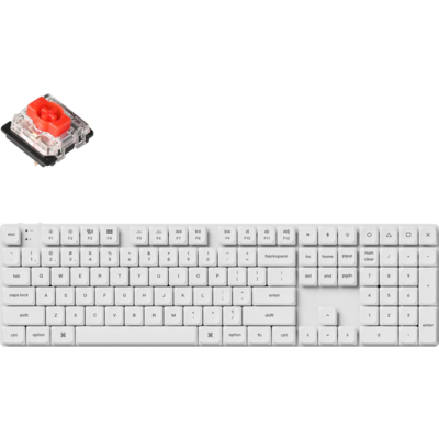 Геймърска механична клавиатура Keychron K5 Pro White QMK/VIA Full-Size Low-Profile Gateron Red Switches RGB Backlight