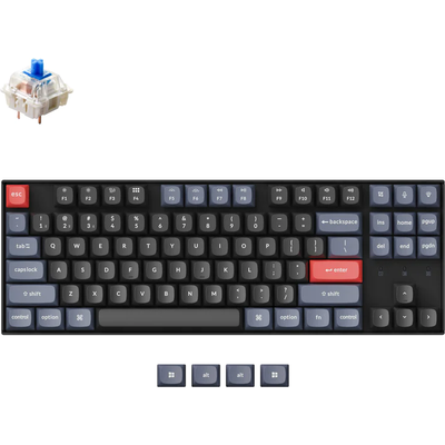 Геймърска механична клавиатура Keychron K8 Pro QMK/VIA TKL Gateron G Pro(Hot Swappable) Blue Switch RGB Backlight Plastic Frame