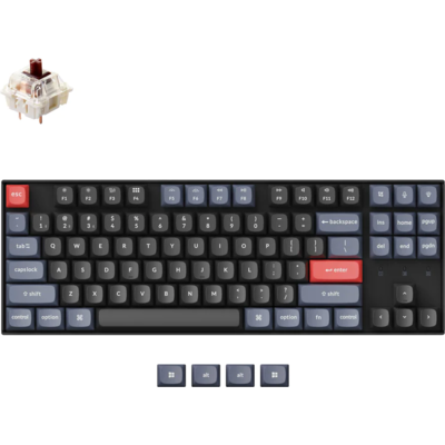 Геймърска механична клавиатура Keychron K8 Pro QMK/VIA TKL Gateron G Pro(Hot Swappable) Brown Switch RGB Backlight Plastic Frame