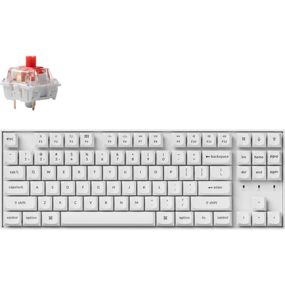 Геймърска механична клавиатура Keychron K8 Pro White QMK/VIA TKL K Pro(Hot Swappable) Red Switch RGB Backlight Plastic Frame