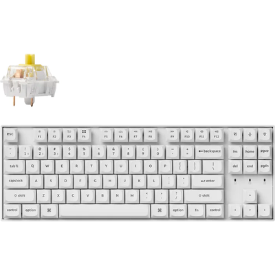 Геймърска механична клавиатура Keychron K8 Pro White QMK/VIA TKL K Pro(Hot Swappable) Banana Switch RGB Backlight Plastic Frame