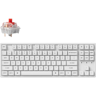 Геймърска механична клавиатура Keychron K8 Pro White QMK/VIA TKL K Pro(Hot Swappable) Red Switch RGB Backlight Alluminium Frame