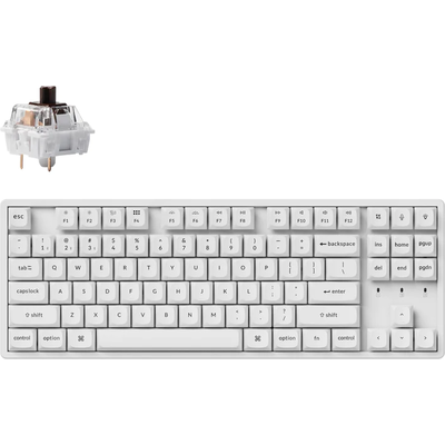 Геймърска механична клавиатура Keychron K8 Pro White QMK/VIA TKL K Pro(Hot Swappable) Brown Switch RGB Backlight Alluminium Fram