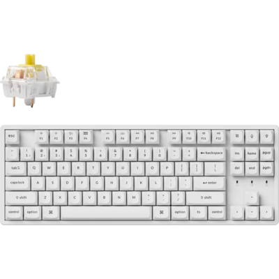 Геймърска механична клавиатура Keychron K8 Pro White QMK/VIA TKL K Pro(Hot Swappable) Banana Switch RGB Backlight Alluminium Fra