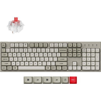 Геймърска Механична клавиатура Keychron C2 Pro 8K QMK - Super Red Switch, Full Size