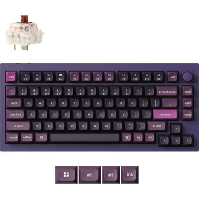 Безжична механичка клавиатура Keychron Q1 MAX Gateron Jupiter Brown Switch - Purple
