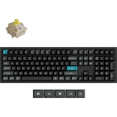 Безжична механичка клавиатура Keychron Q6 Ultra 8K Black - Silk POM Switch Banana