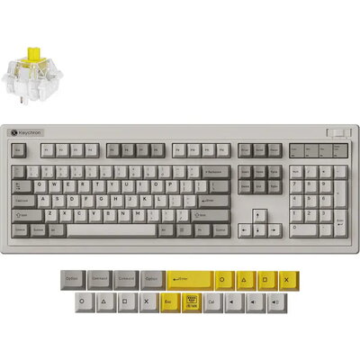 Безжична механичка клавиатура Keychron R6 QMK Retro - Super Banana Switch