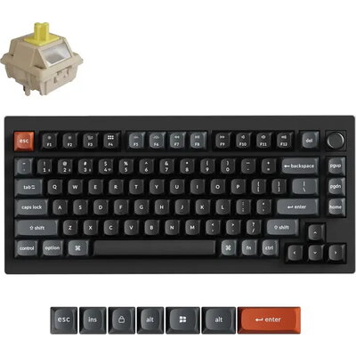 Безжична механичка клавиатура Keychron V1 Ultra 8K - Silk POM Switch Banana