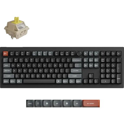 Безжична механичка клавиатура Keychron V6 Ultra 8K - Silk POM Switch Banana