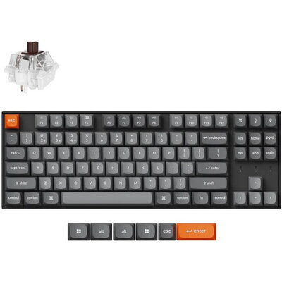 Механична клавиатура Keychron K8 Max QMK/VIA TKL - Keychron Super Brown Switch, RGB Backlight