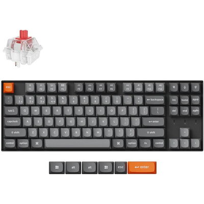 Механична клавиатура Keychron K8 Max QMK/VIA TKL - Keychron Super Red Switch, RGB Backlight