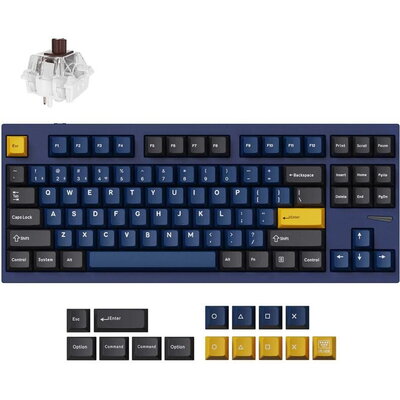 Механична клавиатура Lemokey L4 QMK TKL Navy Blue - Keychron Super Brown Switch