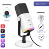 Настолен микрофон FIFINE AM8 Dynamic RGB XLR/USB - White