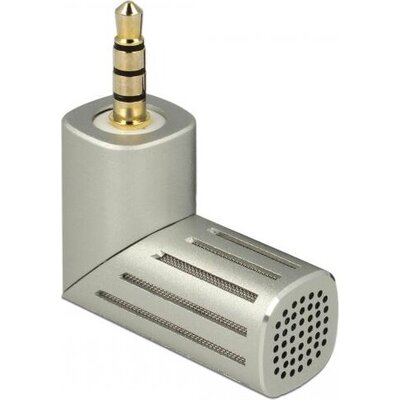 Микрофон DeLock 65893, За смартфон/таблет, 3.5 mm 4 Pin Stereo Jack 90°, Сребрист