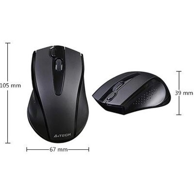 Безжична безшумна мишка A4tech V-Track G9-500FS, 2.4GZ, Черен