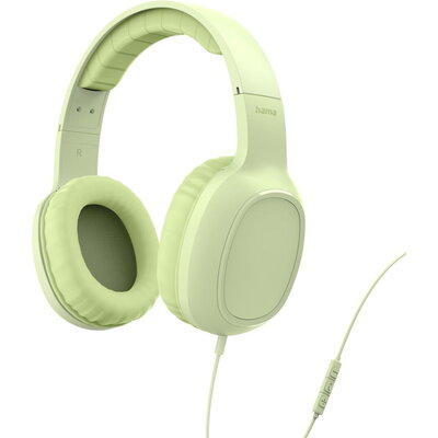 HAMA Слушалки с микрофон "Fun C", USB-C, водач за кабел от едната страна, зелени
