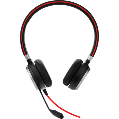 Слушалки Jabra Evolve 40 Stereo Unified Communication Optimized, Микрофон, Черни