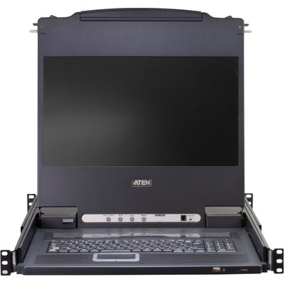 KVM Конзола ATEN CL5716M, 17" 16-Port PS/2-USB VGA Single Rail LCD KVM Switch
