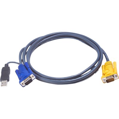 KVM кабел ATEN, PC HDB & USB към 3in1 SPHD(Keyboard/Mouse/Video), Вграден PS/2 към USB конвертор, 3 м