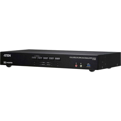 KVM превключвател ATEN CS1844-AT-G, 4 порта USB 3.0, За 2 HDMI монитора